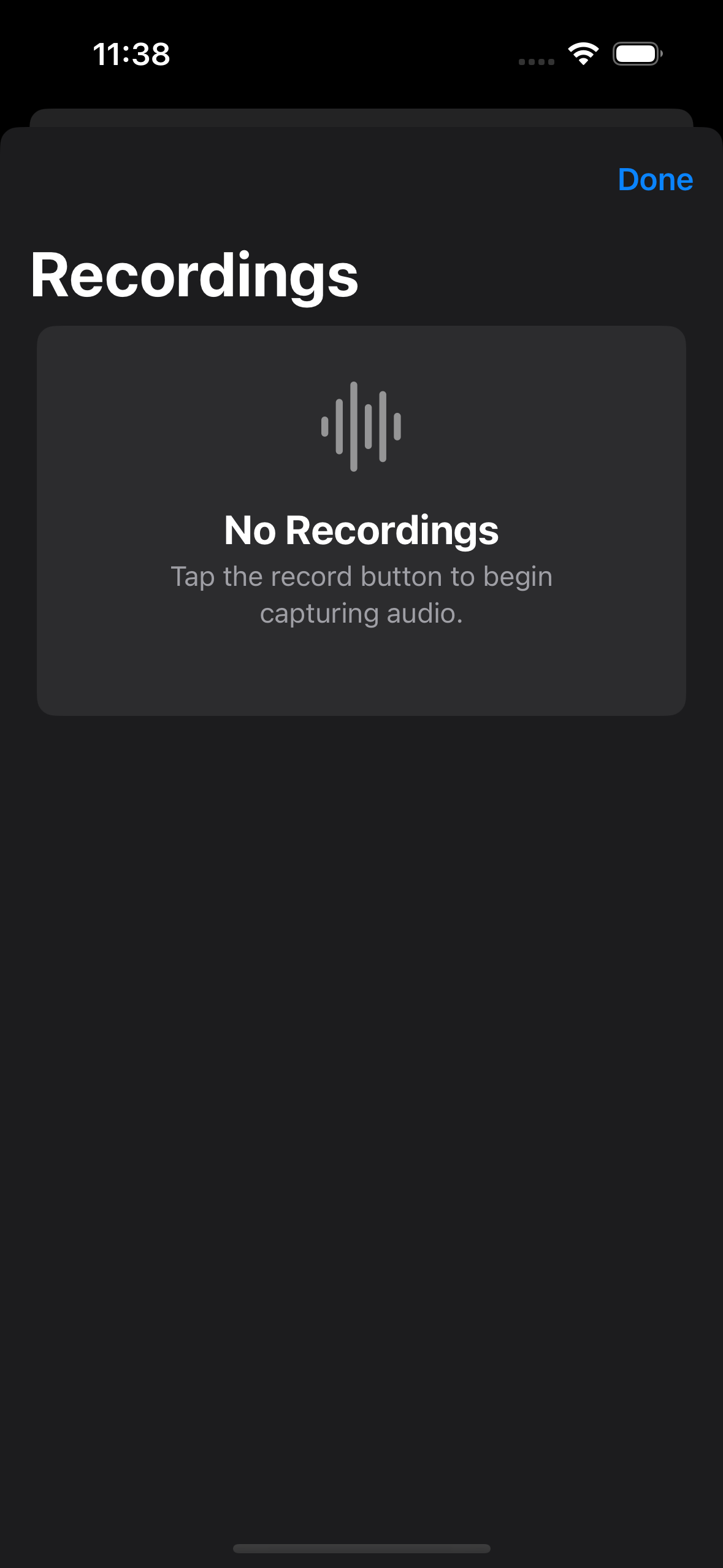 Recording list view