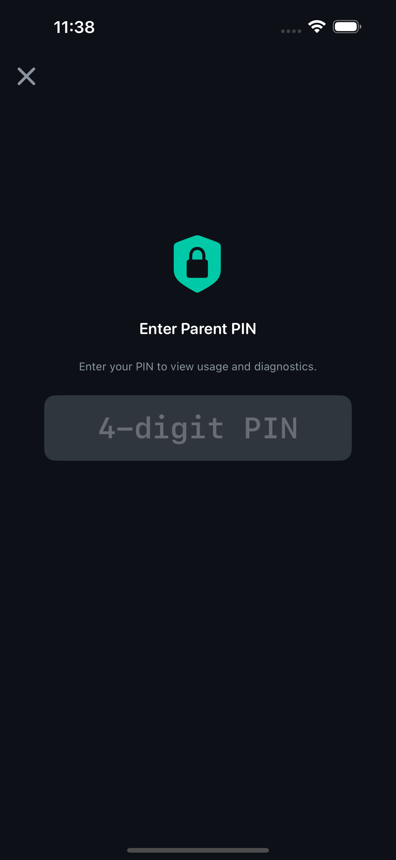 Parent PIN gate